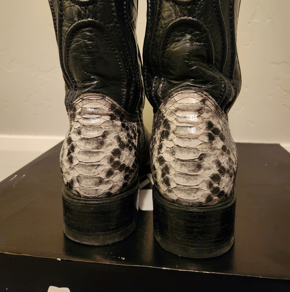 Alfa Python Print Cowboy Boots 10E - image 5